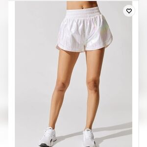 EleVen by Venus Williams Iridescent White Athletic Shorts